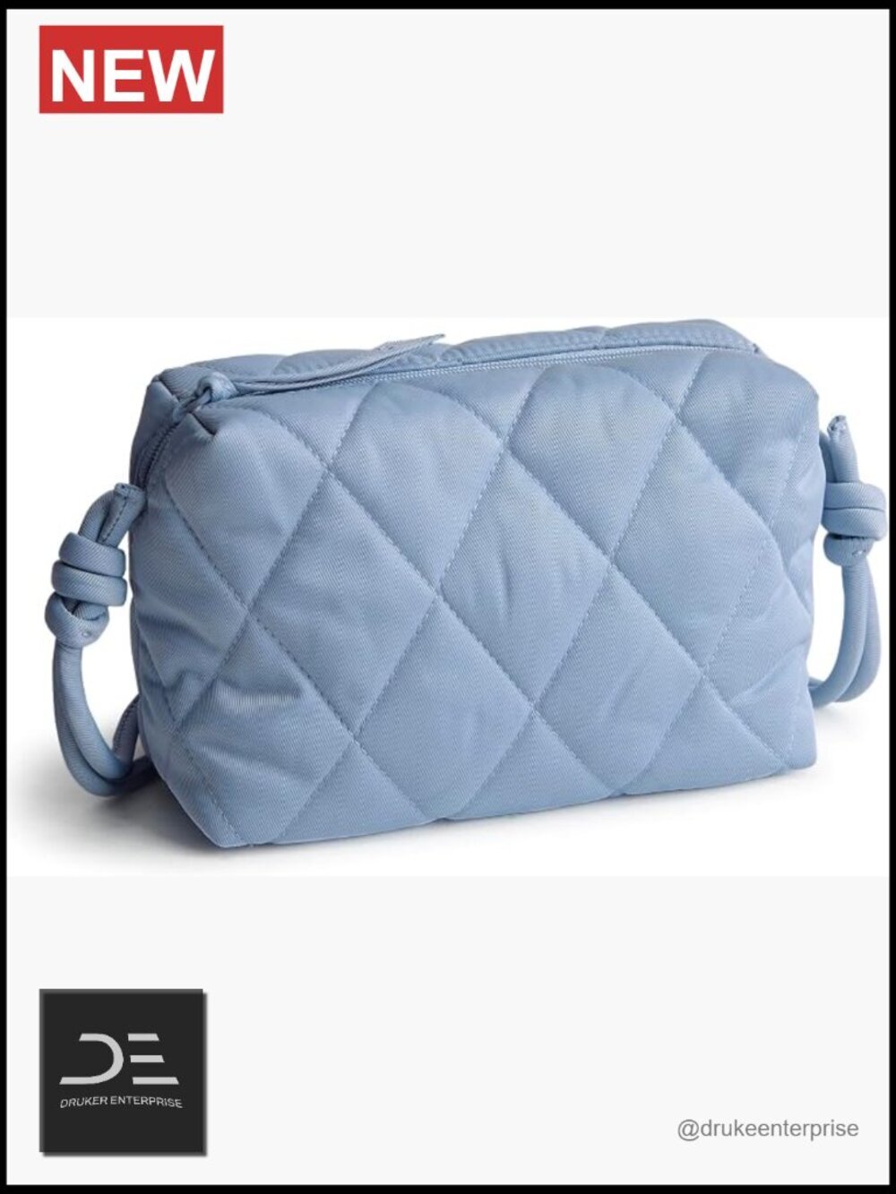 Polyester Twill Crossbody Bag with Zip Pocket and Adjustable Strap